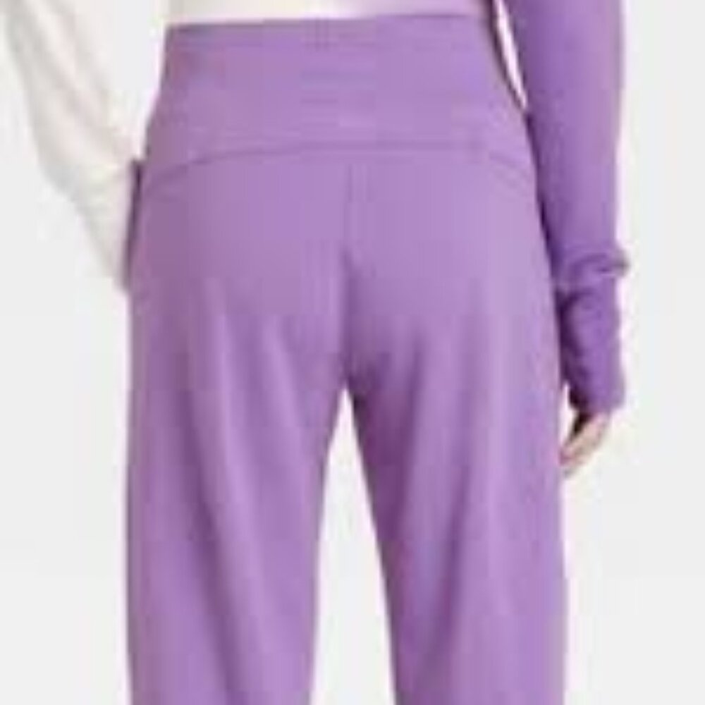 Joylab Womens High Rise Jogger Pants Loungewear Comfort Purple Size Medium